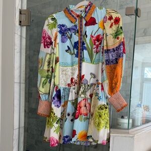 Alice + Olivia Floral Patchwork Mini Dress - Multicolor